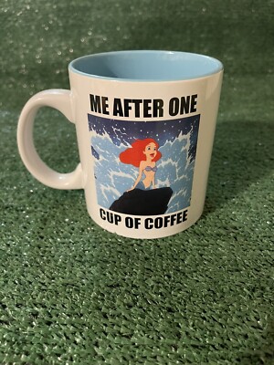 Disney The Little Mermaid Ariel ''Me After One Cup of Coffee'' 20 Oz Ceramic Mug 