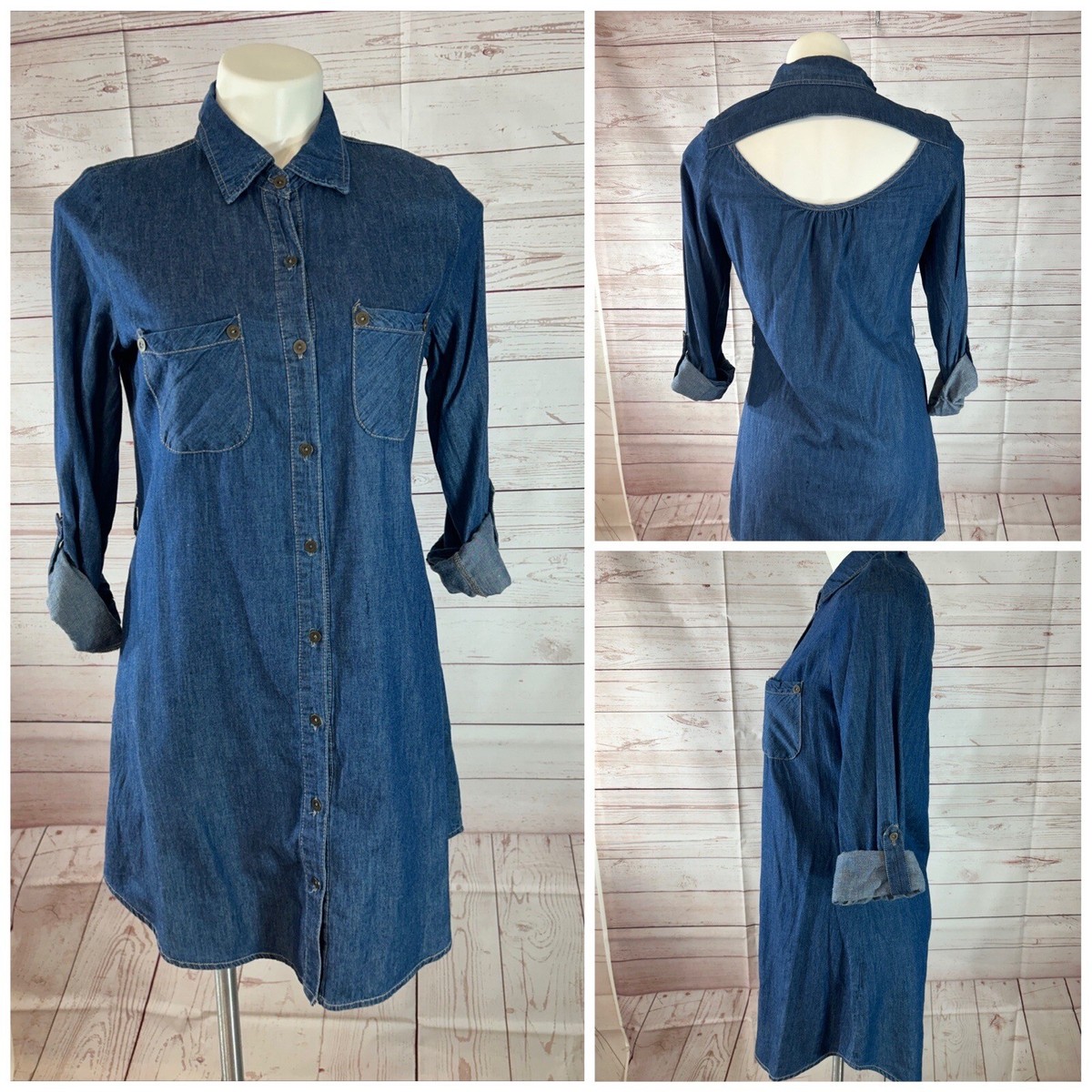 white christmas dresses Billy T Love Heart Print Denim Shirt Dress Denim Heart main image 1