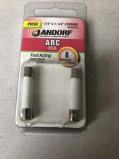 Jandorf 60605 Cartridge Fast-Acting Fuse 8 A 250 V 10 kA at 125 VAC/VDC I924