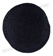 Kippa NOIRE crochetée yarmoulke ethnique religieuse mitzva juive yamaka d'Israël