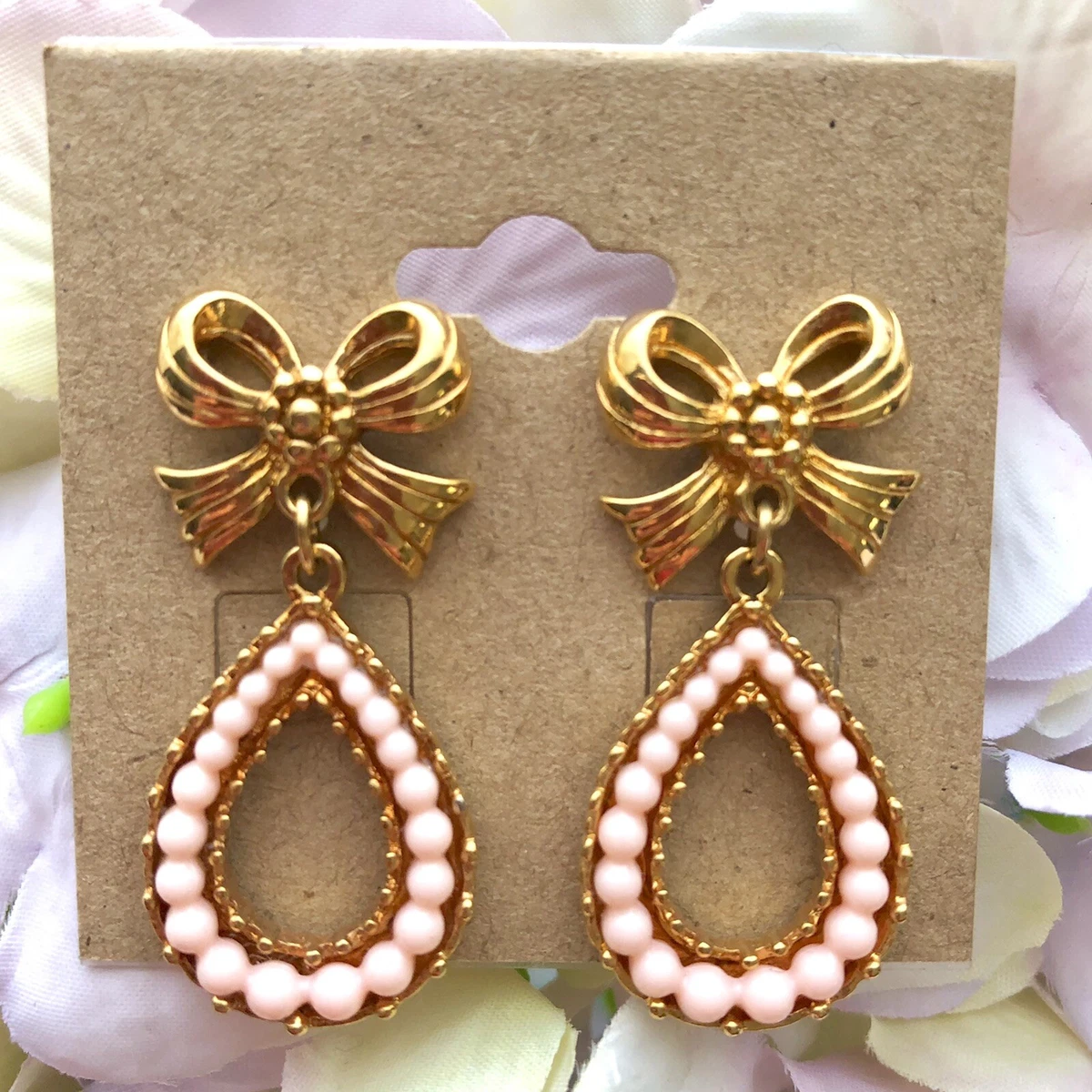 Bow hoop earrings sale