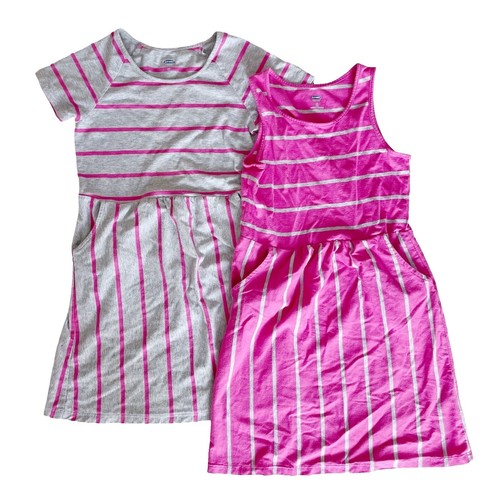 old navy pink and white striped dress Old Navy Printed Short-Sleeve Jersey-Knit Dress for Toddler Girls - Multi