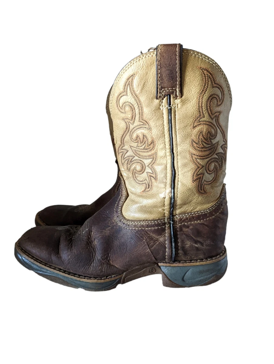Tony Lama Kids Spindleton Tan Brown Leather Cowboy Western Boots
