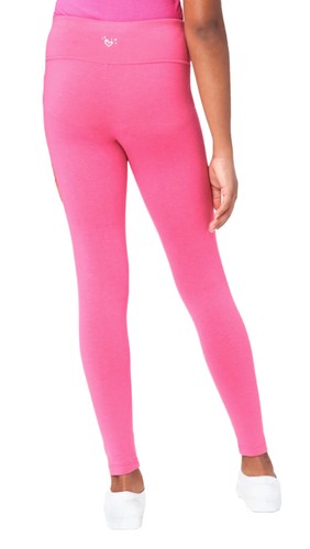Justice Girls Leggings Pink Size 8 Full Length Cotton High Elastic Waist Logo - Picture 12 of 14