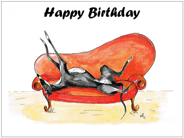 Cool Greyhound Dog Birthday Card