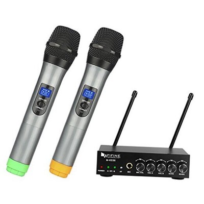  UHF Dual Channel Wireless Handheld Microphone, Easy-to-use Karaoke Wireless 