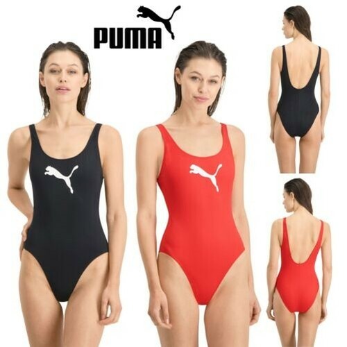 Mujer PUMA one piece Bañador Espalda Baja Todo en Uno Bañador Traje de Baño  | eBay
