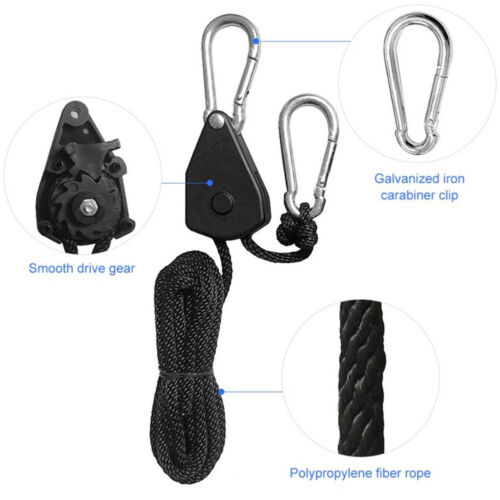 Cordón de polea ajustable con clip de cuerda para trinquetes de polea - Imagen 14 de 24