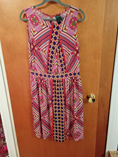 Gabby Skye Sleeveless Bohemian-inspired Mixed Geometric Colorful Dress - 12