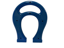 Jumbo Blue Magnet Child Horseshoe Plastic Blue Made USA VTG Marked N/S Fair Cond