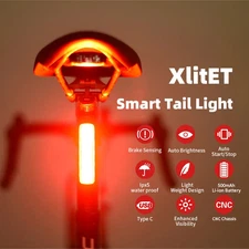Bicycle Taillights Auto Start/Stop Bike Rear Smart Taillight USB /Type C Light