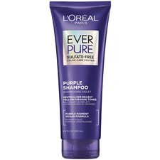 L’Oreal Paris Sulfate Free Brass Toning Purple Shampoo for Blonde, Bleached, ...