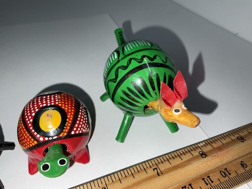 Mixed Lot 5 Oaxacan Mexican Folk Art Wood Carving Animals Bobble Heads Nodders - Picture 3 of 7