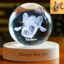 Pet Memorial Gift for Dogs Or Cats, 3D Crystal Photo Ball,Dog Memorial Gifts,...