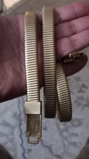 Vintage Heavy Good Quality Light Matte Gold Tone Metal Stretch Belt