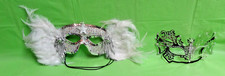 WOMEN'S METAL MASQUERADE SEQUINE FEATHERED MASK EYEMASK