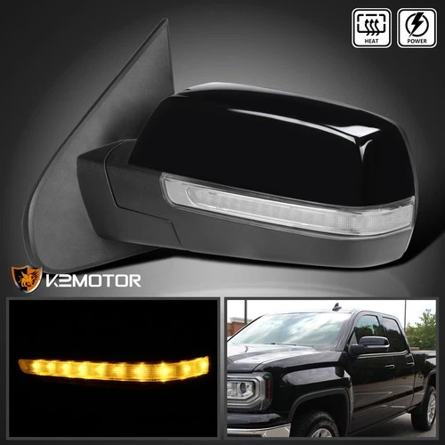Left Side Fits 2014-2018 Chevy Silverado Sierra Power Heated Mirror+LED Signal