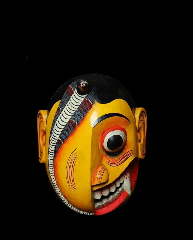 Unique Handcrafted 10 inch  Wooden Cobra Devil Mask from Sri Lanka | Traditional - Image 2 of 4