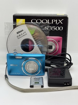 [N.Mint] Nikon COOLPIX S3500 Blue 20MP 7x Zoom Compact Digital Camera From Japan
