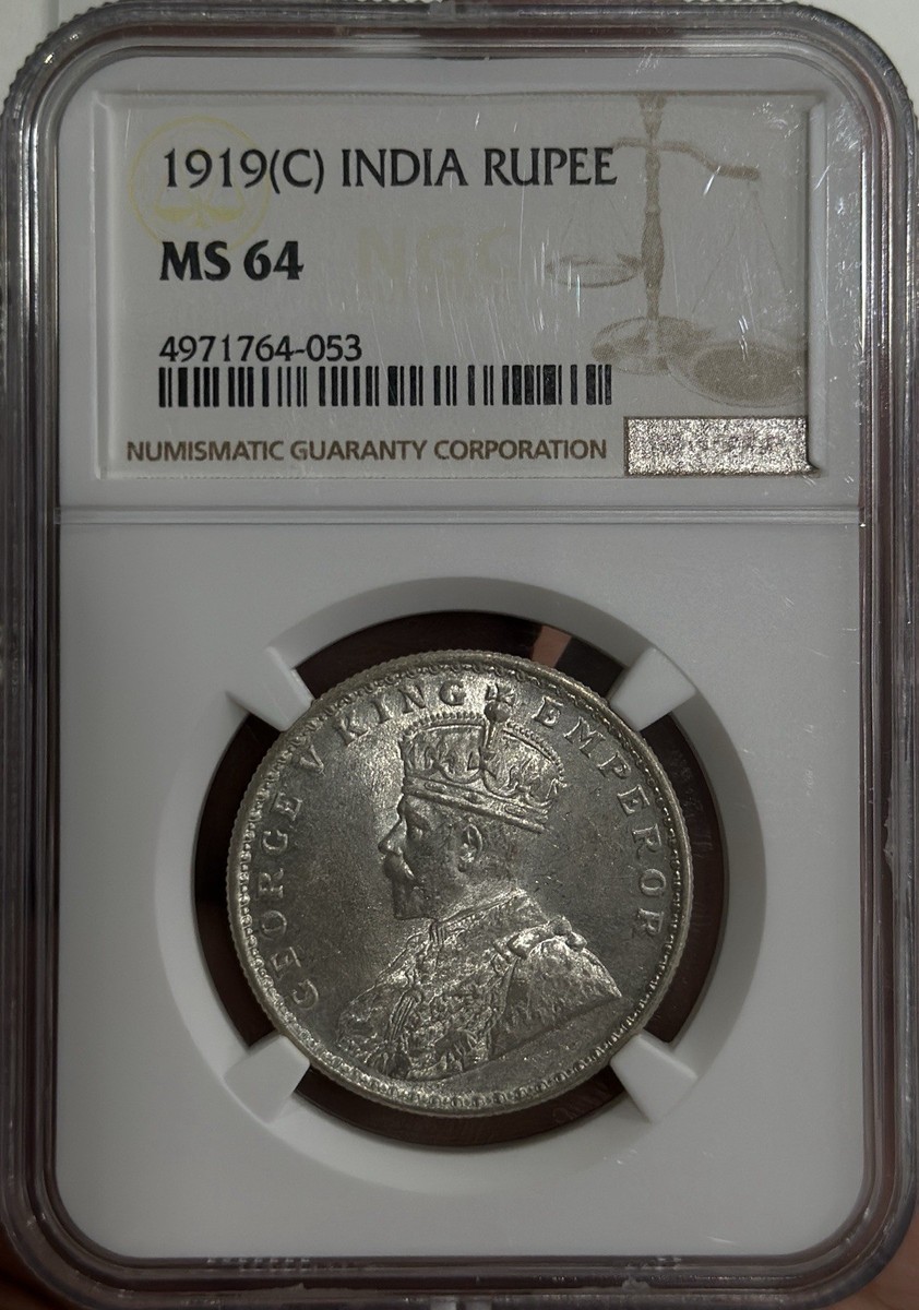 1919(C) One Rupee British India Silver Coin NGC Graded MS 64 | eBay