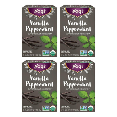 Yogi Vanilla Peppermint Digestive Herbal Tea Limited Edition, 64 Tea Bags