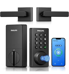 Philips WiFi Smart Door Lock w/ Handle Fingerprint, WiFI,App, Alexa, Keypad, NEW