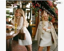 Pomander Place NEW Winter White Vivianne Turtleneck Sweater Mini Dress Size M