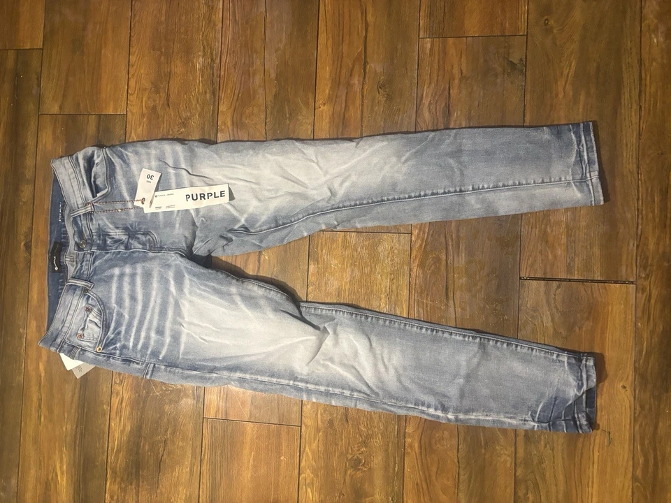 Pantalones de mezclilla ajustados Purple Brand P001 para hombre talla 30 azul Distress Foto 3 de 4