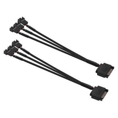 PC Chassis Channel Fan PSU SATA 15-Pin auf 2510 4P-2P Female Adapterkabel