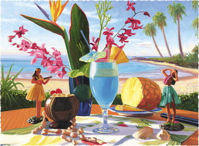 Blue Hawaii (377 Piece Wooden Jigsaw Puzzle)