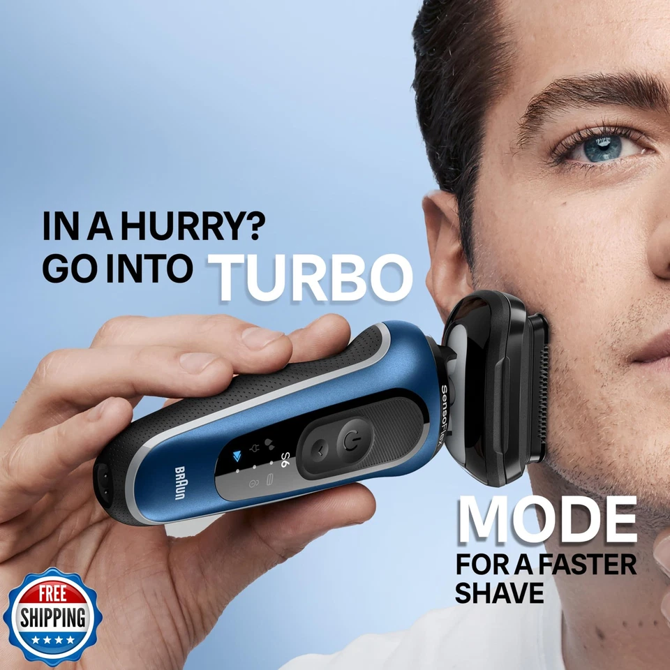 Afeitadora Eléctrica Braun para Hombre, Serie 6 6120s, Afeitado en Húmedo y Seco, Turbo y G Foto 4 de 4