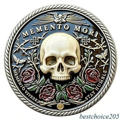 Souvenir Coin: ''Death is Certain'' SKULLS Collection - Golden Metal Coin #10