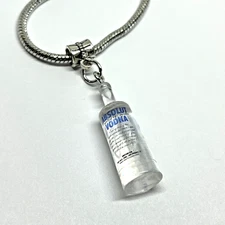 Vodka Bottle Liquor Alcohol Drink Charm Dangle for European Bracelet or Necklace