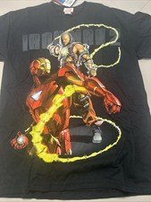 Nueva con etiquetas Camiseta Marvel Ironman 2 Whiplash Vs Ironman Para Hombre Talla M Mediana Negra 2010
