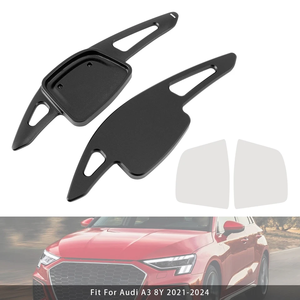 Steering Wheel Paddle Shifter Extension For Audi A3 A4 A6 Aluminium Black - image 3 of 4