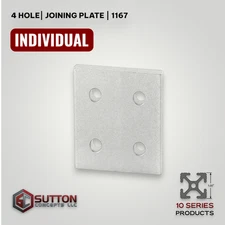 4 Hole Flat Joining Plate Connector 10 Series | Aluminum Compatible: 80/20 4167