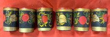 Vintage Set of 6 Russian Khokhloma  cup, shot glass hand paint
