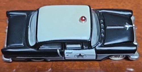 2" HO Model 1/87 Scale 2 Door 1955 Chevy Bel Air Patrol Police Car Yellowed Rare - Picture 5 of 7