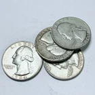 WASHINGTON SILVER QUARTERS LOT OF 4, 90% SILVER CIRCULATED COINS FREE SHIP #9023