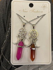 2 PACK Best Friend Best Friends BFF Matching Necklace Gothic Witch Star Moon