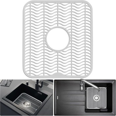 DecorRack White Sink Protectors for Kitchen, 12'' x 11'' Dish 1 Pack, 