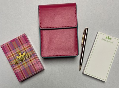 Baekgaard Playing Card Set - Cards, Leather case, Pen & Paper Pad - CRIBBAGE NOB