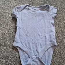Blue Short Sleeve Baby Bodysuit (Vest) – 6–9 Months – 100% Cotton