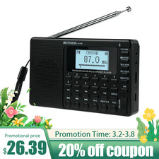 V115P Portable Radio,AM FM SW WB Radio,Digital Stereo Bluetooth Radio For Gift