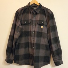 Carhartt Loose Fit Heavyweight Flannel Long-Sleeve Plaid Shirt Men  s L Durable