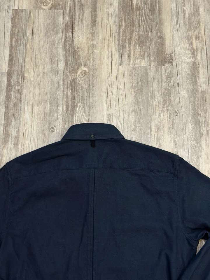 Rag & Bone Tomlin Slim Fit 2 Button Down Cotton Blend Flannel Blue Mens Sz Small - Image 4 of 4