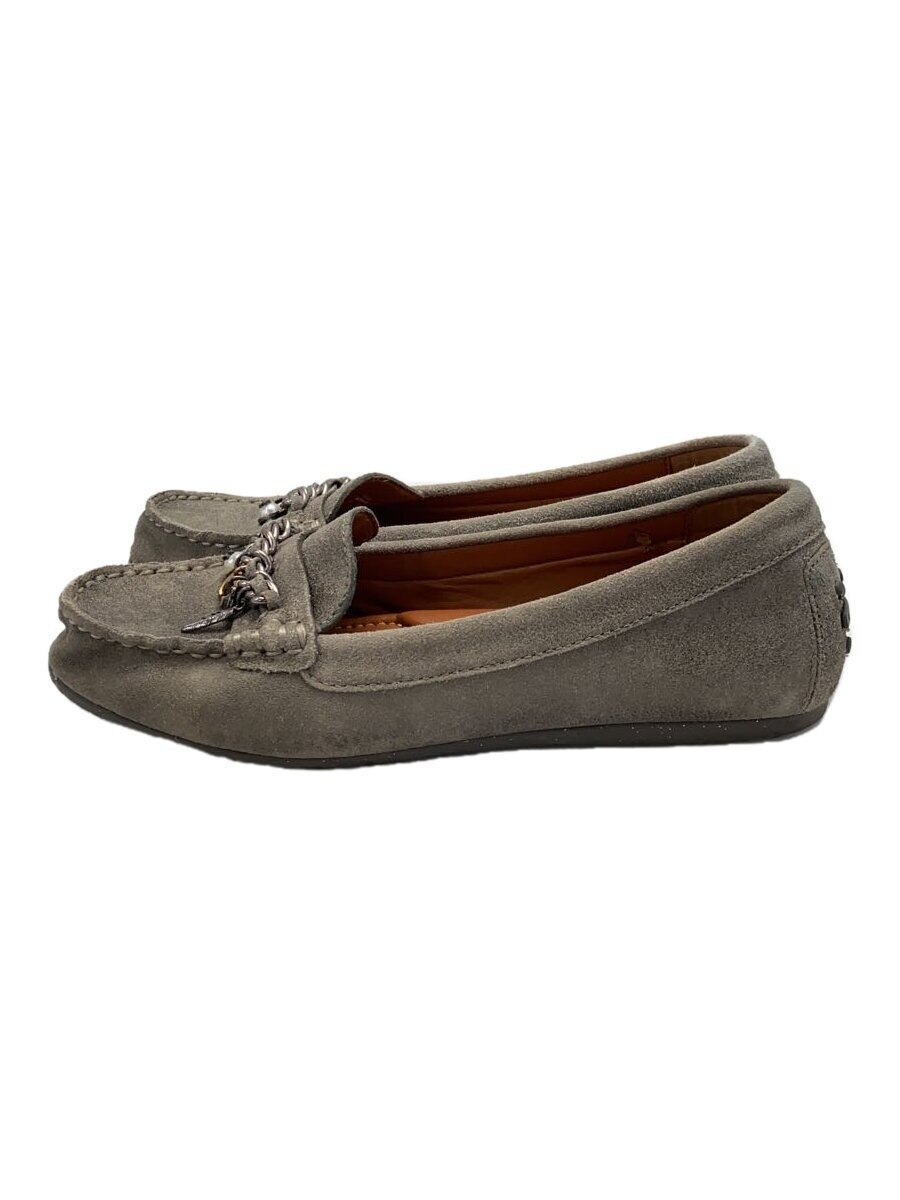 Women's Grey Suede Coach Chain Loafers Size 6.0US Style FG1882