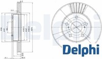 2X Bremsscheibe Delphi BG3171 2 Bremsscheiben Vorderachse Vorne FüR Toyota