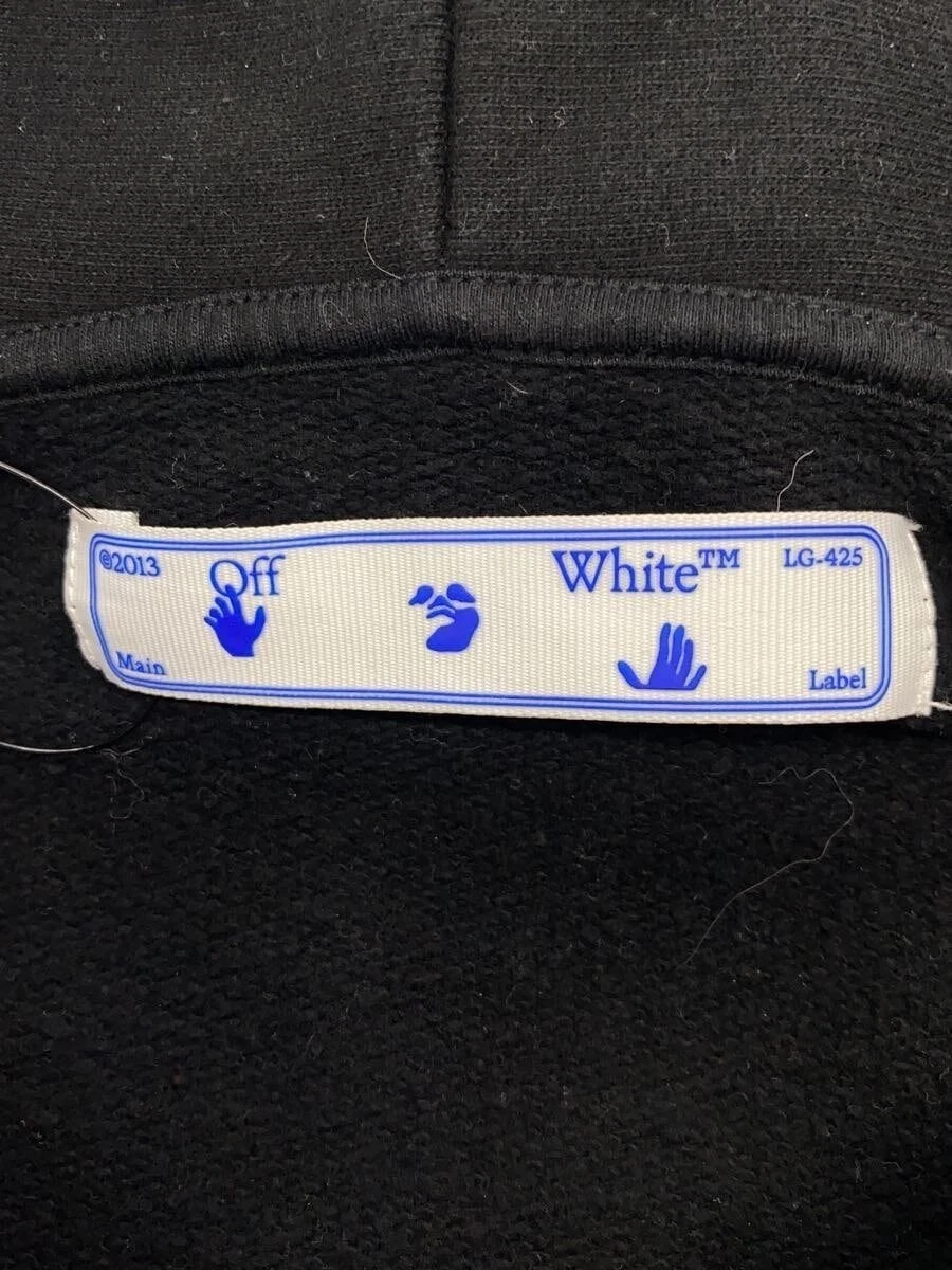 OFF WHITE Felpa con cappuccio S Cotone Nero Tinta Unita OMBB037E20FLE002