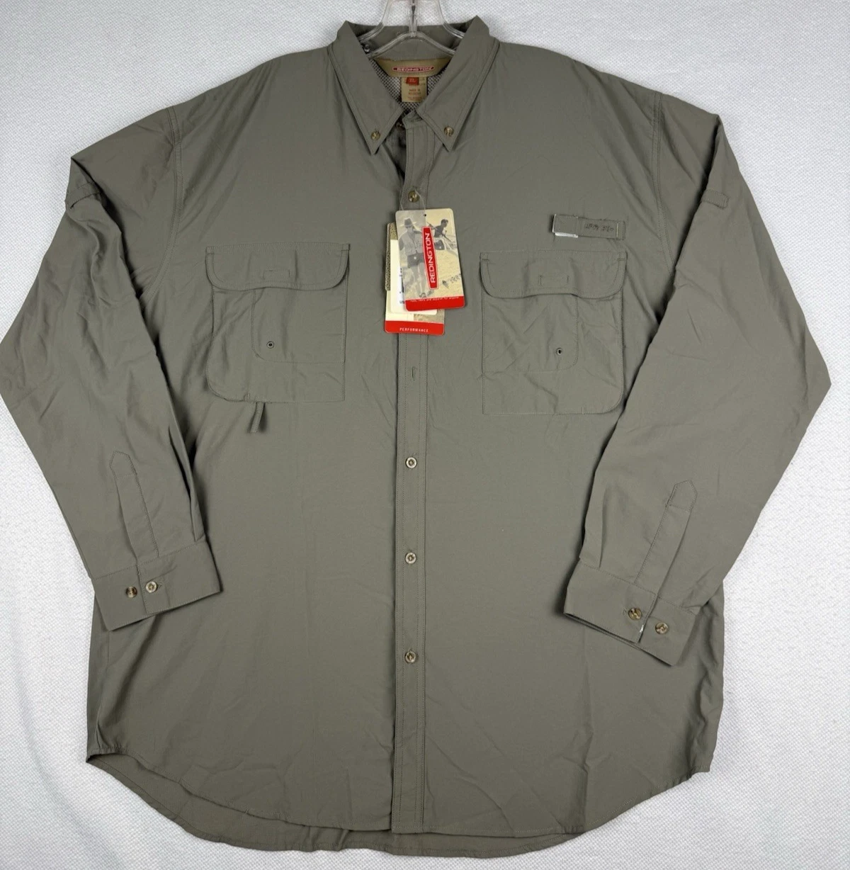 Fishing Shirt Mens XL UPF 30 Vented Hiking Outdoor Button Redington